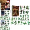 Weihnachts-Adventskalender-Überraschungsbox Mit Grünen Armeefiguren Acryl-Anhänger Für Feiertagsdekoration Und Geschenke