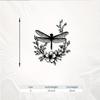1pc Dragonfly Floral Metal Wall Art, Weather Resistant Garden Statue Mural for Patio, Gift for New Year Easter Nature Insect Lovers