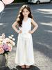 Korean Style Girls' Sleeveless Set - Summer 2026: Lace Trim Vest & Wide Leg Bloomers for Medium and Large Children