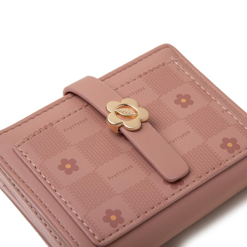 Wallet  PU Printed Zipper Folding Student Multi Slot Zipper Wallet