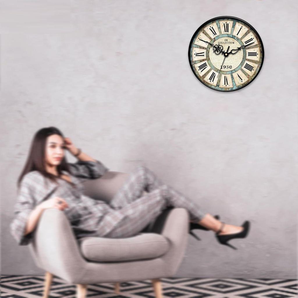 12-inch Plastic Designer Sweep Silent (No Tic-Tic Sound) Quartz Movement Round Wall Clock for Home, Wall Clock for Living Room, (30 Cm X 30 Cm X 6 Cm)