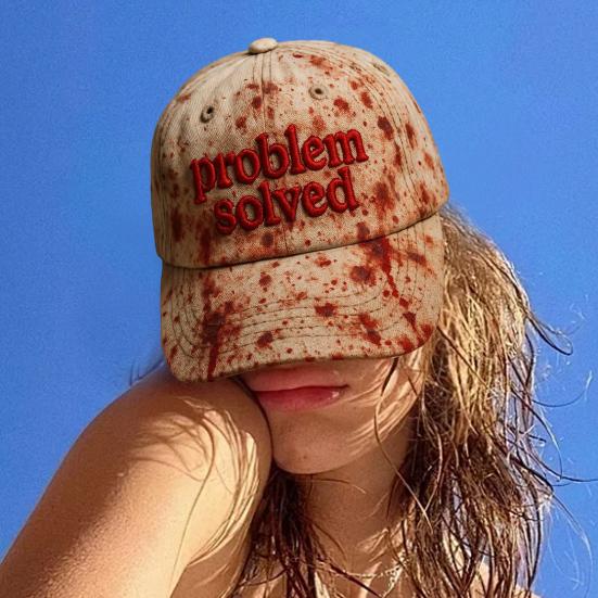 Dark Blood Stain Print Baseball Hat Unisex Sun Protection Wide Brim Baseball Hat Halloween Party Costume Accessory