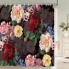 Waterproof Shower Curtains European Flowers 3D Bathroom Curtains With Hooks Printing Decoration 180*240Cm Washable Bath Screen