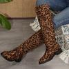 Women'S Western Mid-Calf Boots - Slip-On Chunky Heel Round Toe Fabric Upper with Rubber Sole, All-Season Casual Boots for Casual Attire, Cowgirl Boots