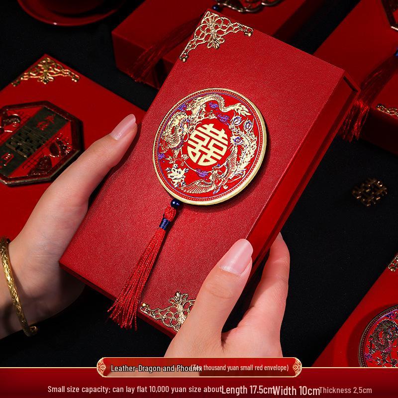 Kreativt Bröllopsrött Kuvert med Tiotusen Yuan Munväxlingsavgift - Personlig Högkvalitativ Design