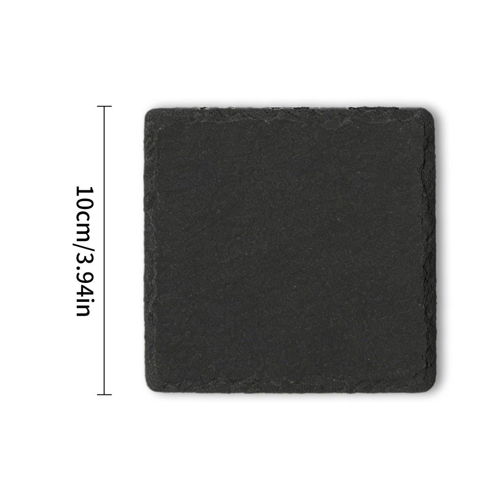 4-Inch Square Slate Drink Coasters Set with Anti-Scratch Bottom Blank Rock Coasters for Drink Coffee Bar Kitchen Home Decor