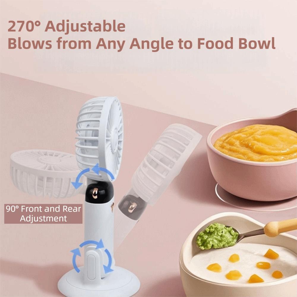 2400mAh Mini Adjustable Fan LED Digital Display Stroller Fan Handheld Folding Fan  Home Desk