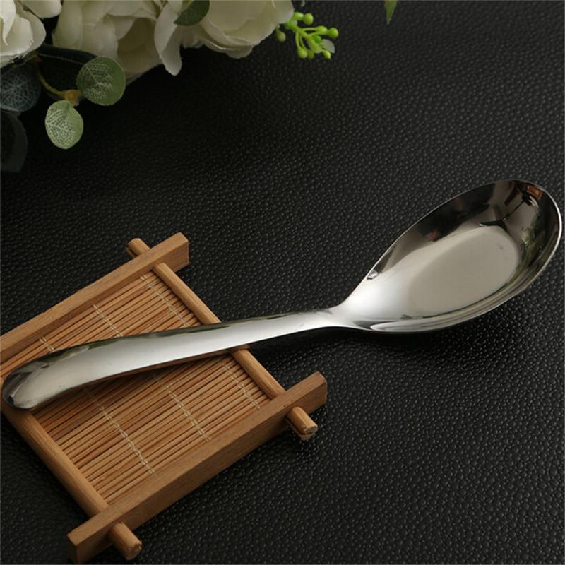 1Pc Stainess Steel Kitchen Dining Bar Tableware Flat Soup Spoon