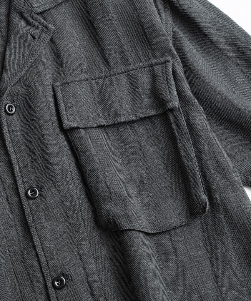 Bihebieo Dyed Hbt Linen M43 1/2 Shirts Anthracite