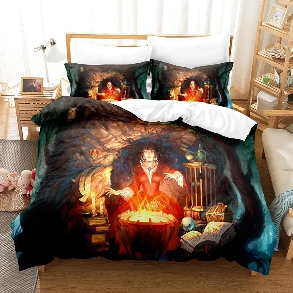 

3D Print Fantasy witch dragon Alien world Bedding Set Down Quilt Cover with Pillowcase Double Complete Queen King 70x133cm 3pcs