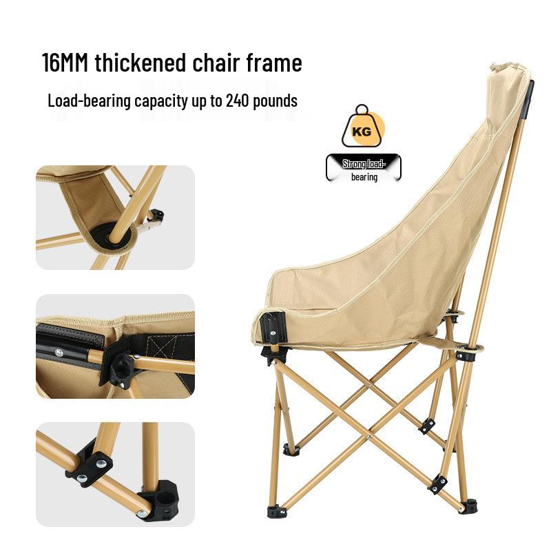 Adjustable Folding Moon Chair: Portable Recliner for Camping, Beach, Fishing & Picnic.