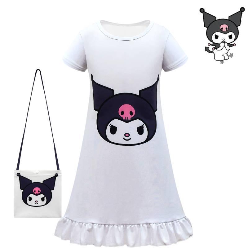 Children's Kurumi Dress European And American Style White Color Polyester Milk Silk Fabric