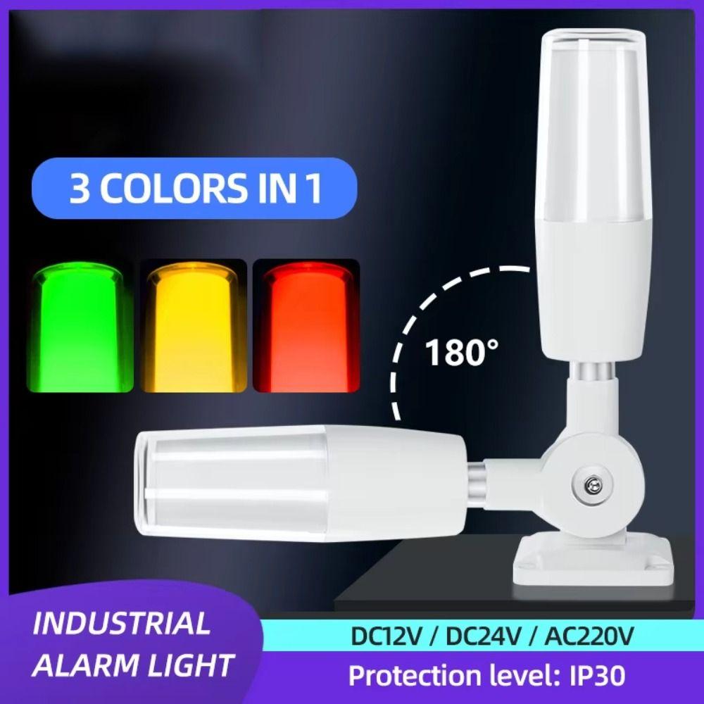 3-Color LED Signal Light Constant Light DC12V/24V/AC220V Alarm Indicator Light Energy Saving with Buzzer Alarm