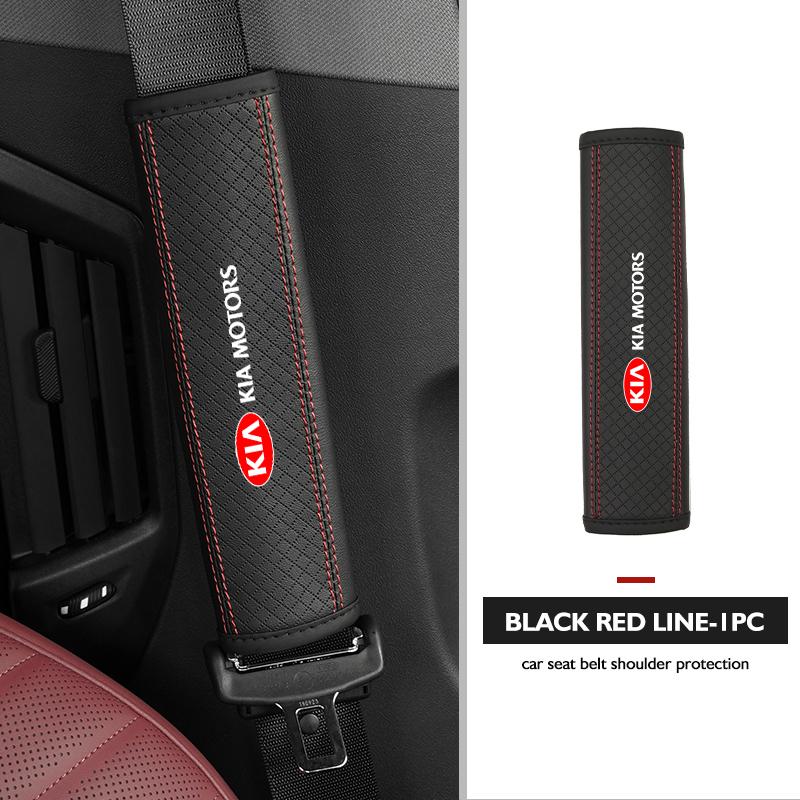 ABF3 Leather Car Safety Belt Cover Protector Pads Accessories For KIA Ceed Sportage Rio K5 K2 Optima Cerato Venga Sedona
