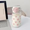 Cute Water Bottle With Straw Portable Plastic Pop-Up Cover Water Cup For Kid Kawaii Bottle Water Leak-Proof Cute Drinking Bottle