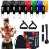 360 Lb Bodybuilding Stretch Bands Removable Fitness Bar Pilates Bar Kit with Resistance Bands Kit Home Gym Workout Equipment