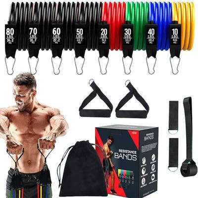 360 Lb Bodybuilding Stretch Bands Removable Fitness Bar Pilates Bar Kit with Resistance Bands Kit Home Gym Workout Equipment