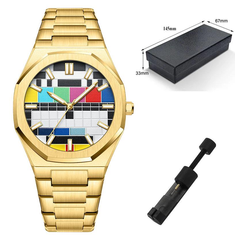 New Fashion Luxury Watches For Man Creative Dial Unique Design Luminous Steel Strap Waterproof Quartz Watch Gift reloj hombre