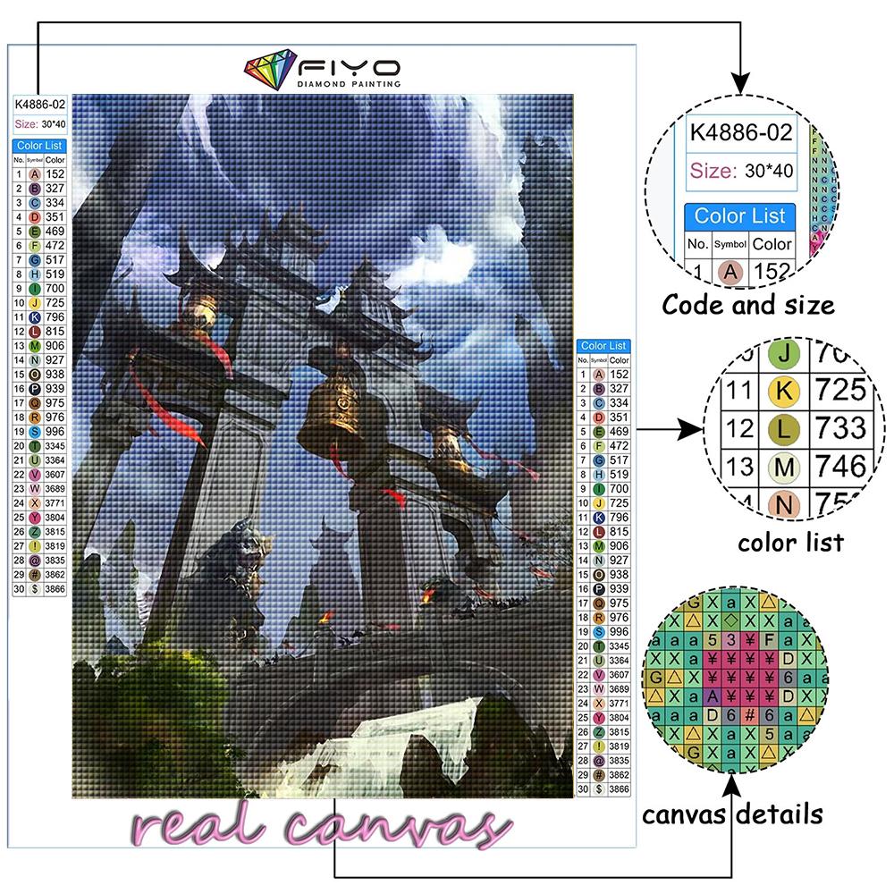 Diamond Painting Chinese Style Building Diamond Mosaic Craft Diamond Embroidery Painting