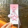 Star Keychain with Decorative Ball and Acrylic Charm, Spring-Gate Clasp and Cord Details for Keys, Bags, and Zipper Pulls