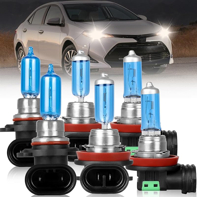 9005 H11 Halogen Headlight Bulbs For Toyota Prius 2010-2011 High Performance Halogen Car Headlight Bulb for Brighter Light, 9005 High Beam+H11 Low