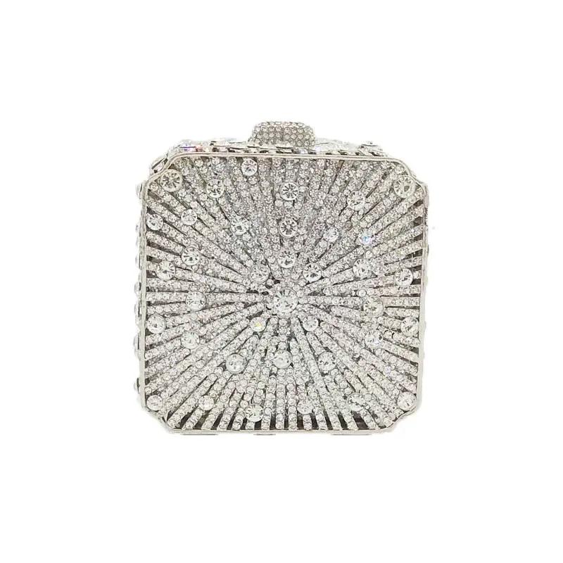 Boutique De FGG (in stock) Crystal Women Evening Clutch Bag Wedding Bridal Minaudiere Box Rhinestone Handbags and Purses