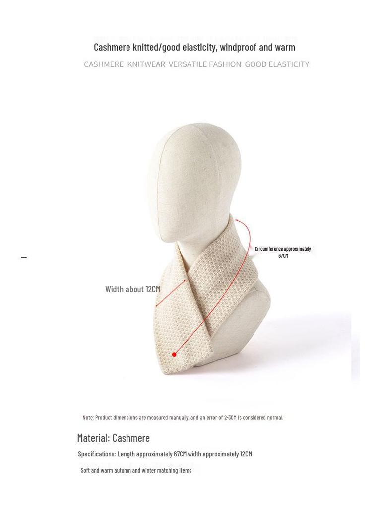 Unisex dicker zweilagiger Schal aus reiner Kaschmirwolle: Warmer Nacken- und Kapuzenprotektor für Herbst/Winter.