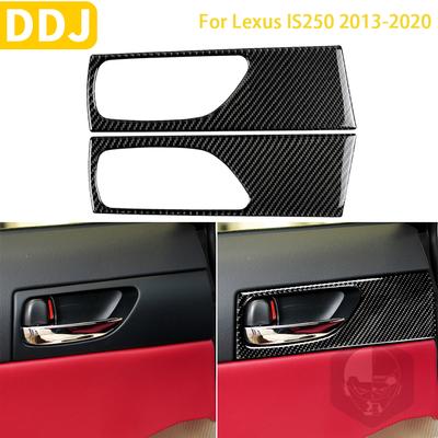 For Lexus IS250 300 350C 2013- Accessories Car Carbon Fiber Interior Back Door Handle Trim Stickers Modification