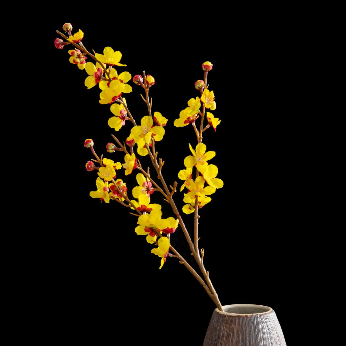 

Шелковый искусственный цветок Весенний цветок сливы Персиковая ветка Дом Сад на открытом воздухе бонсай Свадебная вечеринка Украшение Рождественский подарок своими руками 1pc