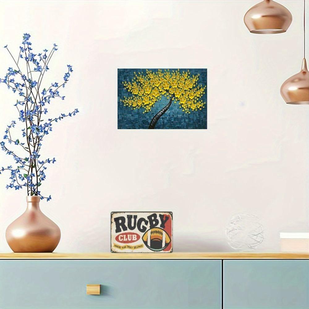 1pc 30*20cm Wooden Rugby Club Sign, Multipurpose Outdoor Decor For Garage, Porch, Cafe, Bar, Man Cave, Farmhouse Kitchen, Rustic Home Decor