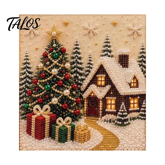 Regali di Natale pensati per gli appassionati Kit Artistico Pittura su Tela con Perle Finte Fai da Te, Kit per Artigianato con Perline Divertimento in Famiglia Adulti, Principianti, Babbo Natale Carino