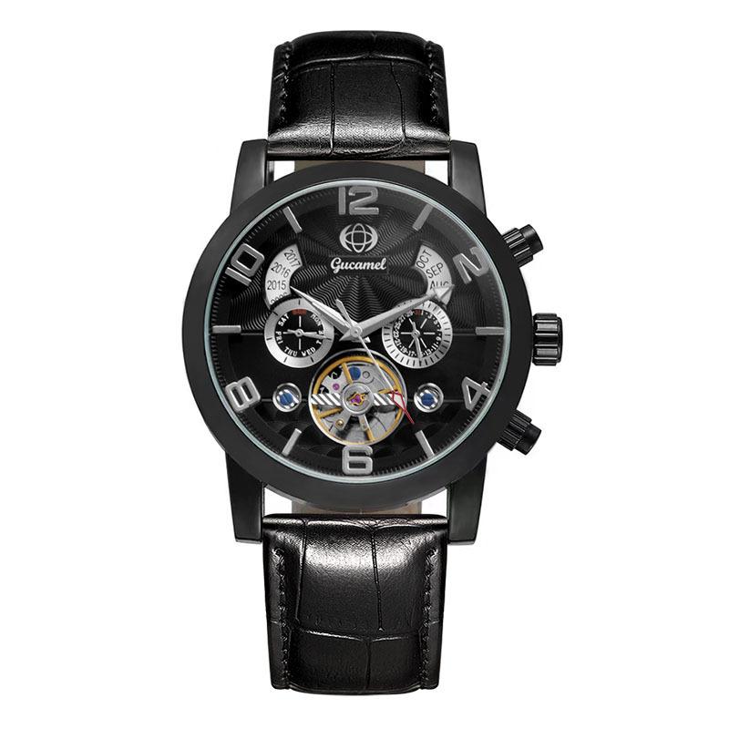 New Top Brand Men's Automatic Mechanical Watch Tourbillon Belt Business Automatic Mechanical Watch Perpetual Calendar Men's Watch