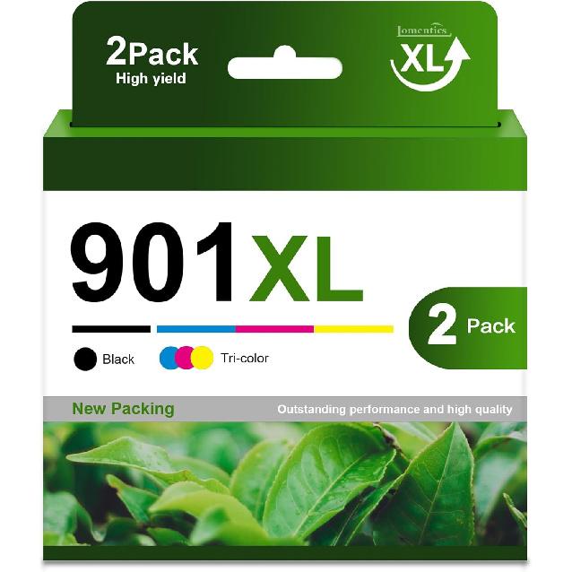 

901 Ink Cartridges Black/Color Combo Pack -LOMENTI Compatible 901XL 901 Ink Cartridges Replacement for HP Officejet 4500 G510a 4500 G510n J4500 J4524
