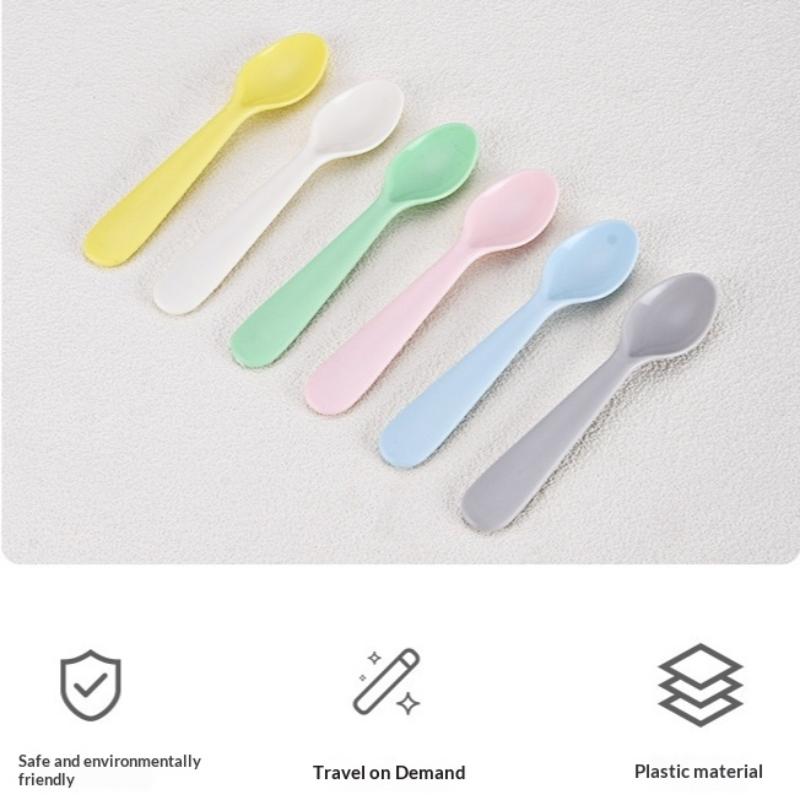 1/2/4Pcs Simple Children Tableware Plastic Baby Feeding Spoon Toddler Training Eating Utensils For Dessert Fruit