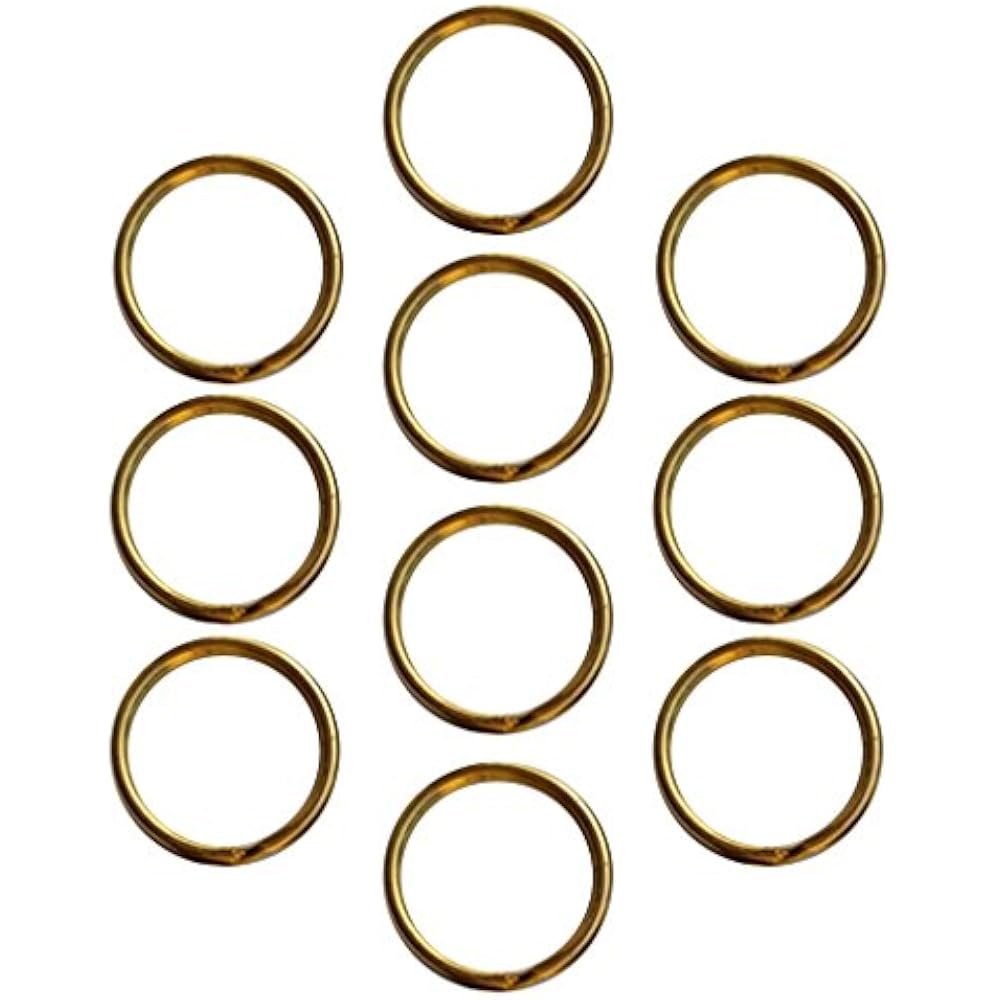 Homyl Brass Split Key Ring Lot Round Hoop Double Loop Key Chain All 8 Sizes - 12mm