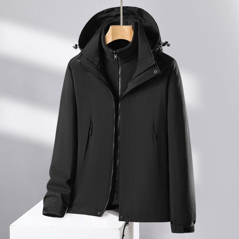 Winter New Three-in-one Jacket Two-piece Padded Velvet Detachable Liner Mountaineering Suit