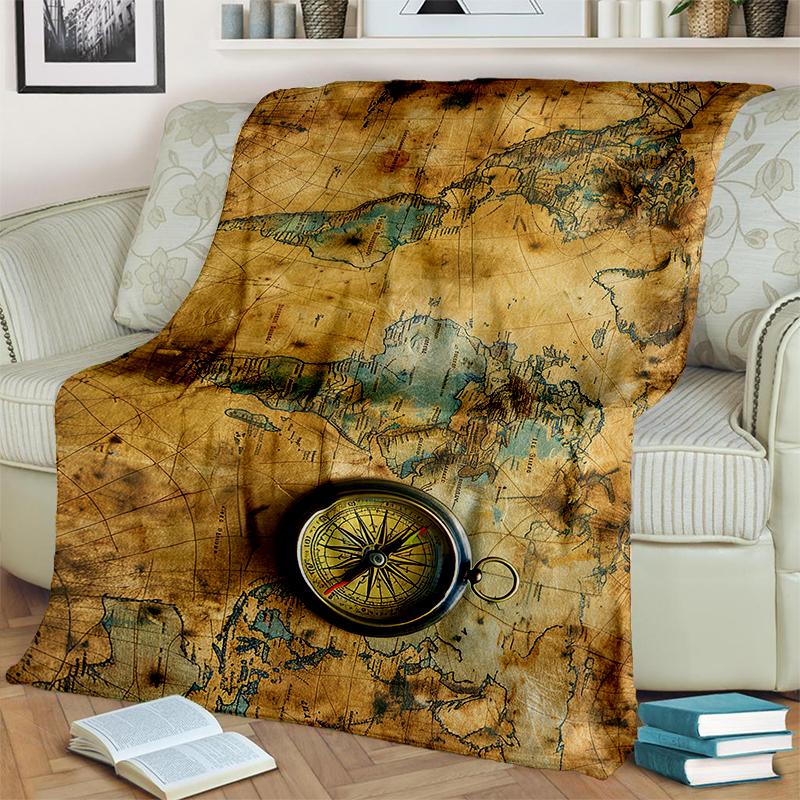29 Style New Retro Marine Nautical Chart Compass Blanket,Soft Throw Blanket for Home Bedroom Bed Sofa Travel Office Cover Kids
