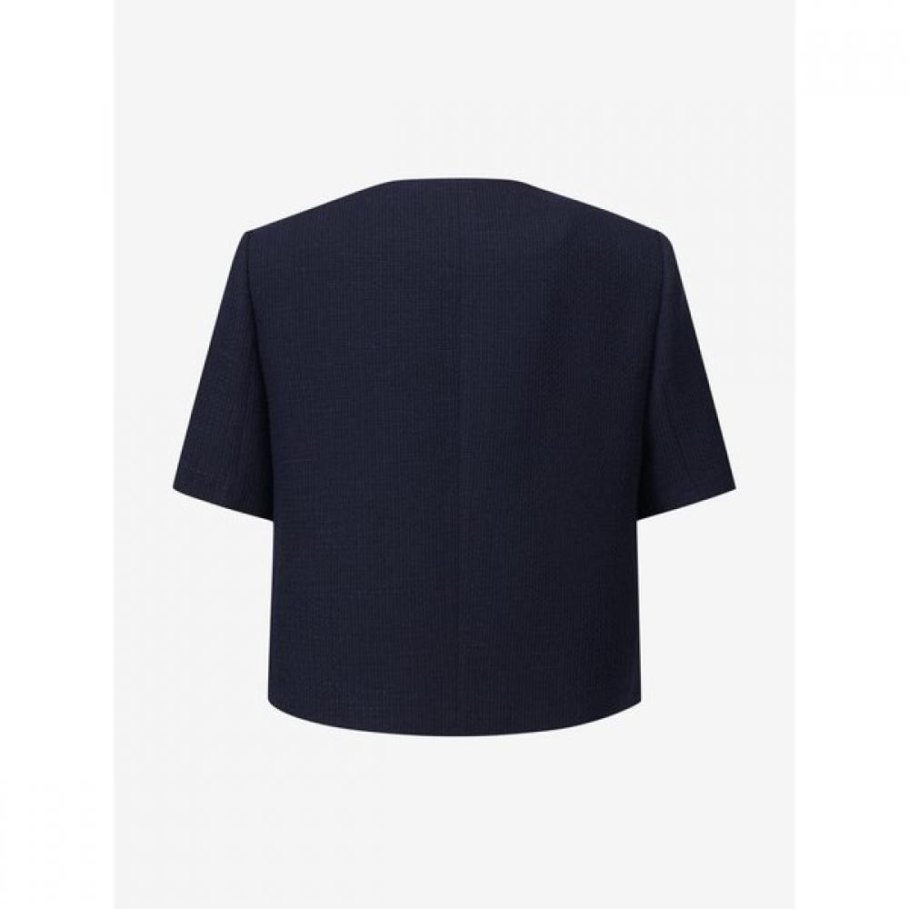 Cc Collect Half Sleeve Crop Tweed Jacket C252msf138