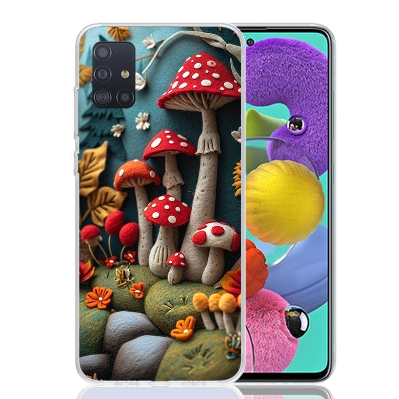 Colorful Mushroom Phone Case for Samsung Galaxy A52 A51 A50S A12 A22 A32 A72 A10S A30S A31 A71 Note 20 Ultra 10 Plus S10 Galaxy
