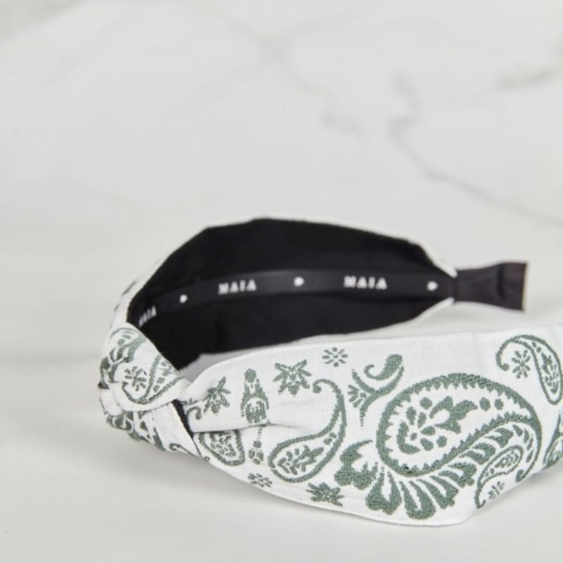 MAIA Paisley Hairband - Knot Khaki