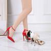 Sexy High Heels Women's Stiletto Black Versatile Fashion Model Summer New Temperament Muse Fan with Small Skirt Single Shoes