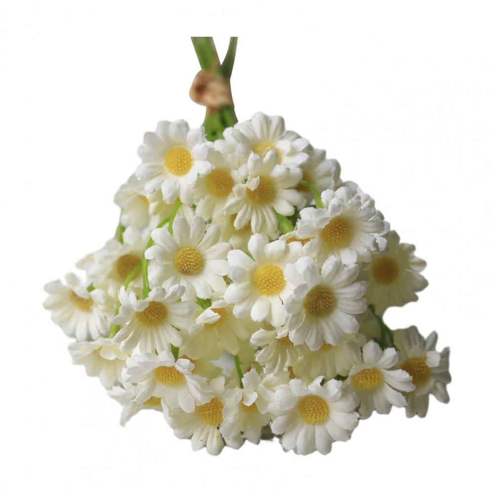 Fake Daisies Artificial Flowers Artificial Flower Bouquet with Flexible Stems Silk Faux Blooms for Wedding Centerpieces