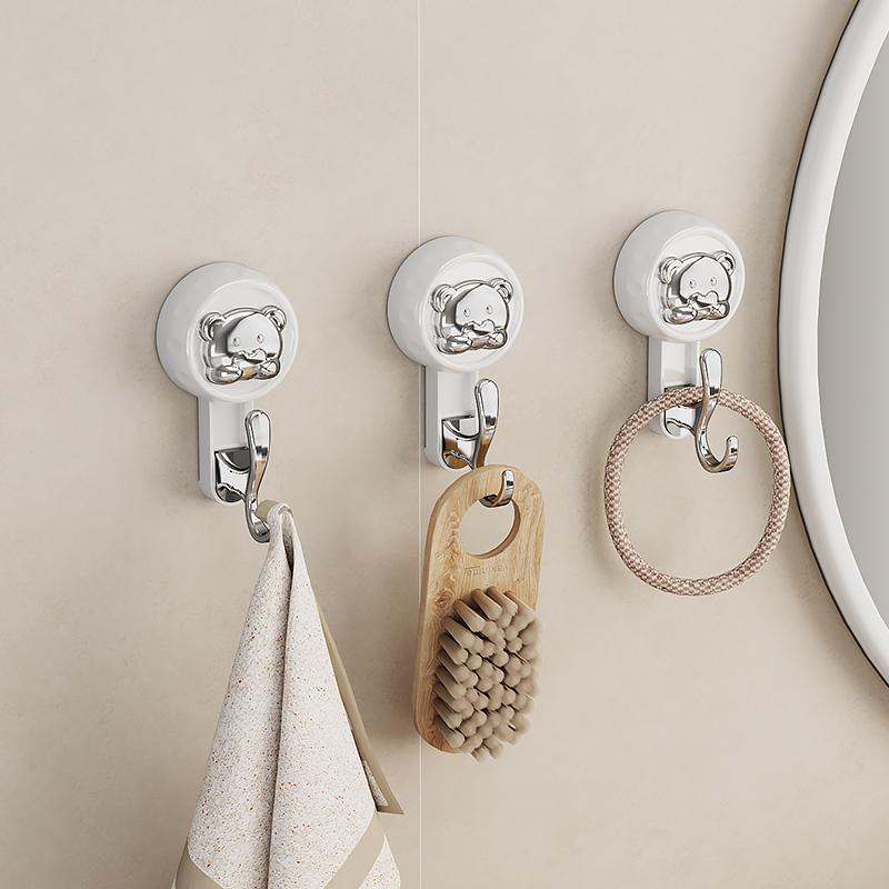 Rotating Suction Cup Hook Strong Vacuum No Drilling Bathroom Toilet Kitchen Overdoor Load-Bearing Towel Adhesive Hook Durable