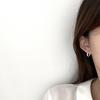 (Silver925) One Touch Ring Earring Silver Simple Gorgeous