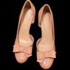 2025 neue cremeweiße Seite leer einzelne Schuhe süßer Wind runde Zehe Schleife hohe Absätze leichter Mund Stiletto Retro