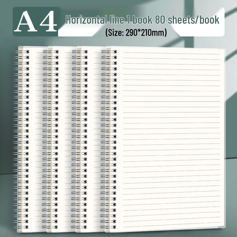 B5 Extra-Thick Coil Notebook, A5 Grid, Simple Blank Design for High School Students