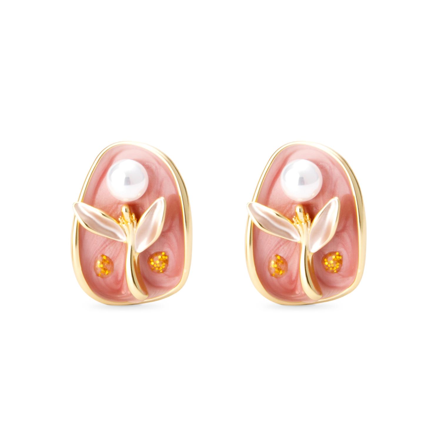

Cloisonne Women s Earrings Enamel Earrings For Women Pearl Flower Piercing Vintage Green Jewellery Woman Gifts Chinese Ethnic