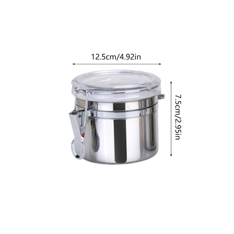 Multifunctional Steel Canister Set Steel Kitchen Storage Container Food Storage Sealed Canister with Clear Lid