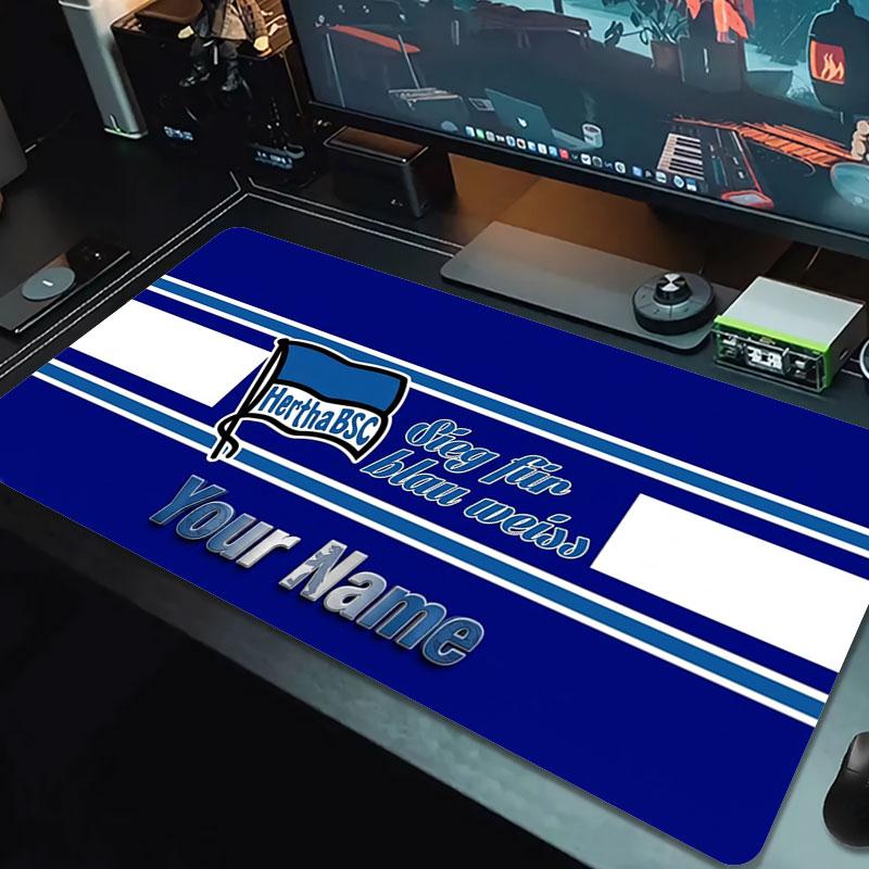 Hertha BSC Custom Name Large Size Mouse Pad Large Gaming Table Cushion Non-slip Laptop Tablet Big Mousepad XXL Mat Mini PC Playmat With Lock Edge
