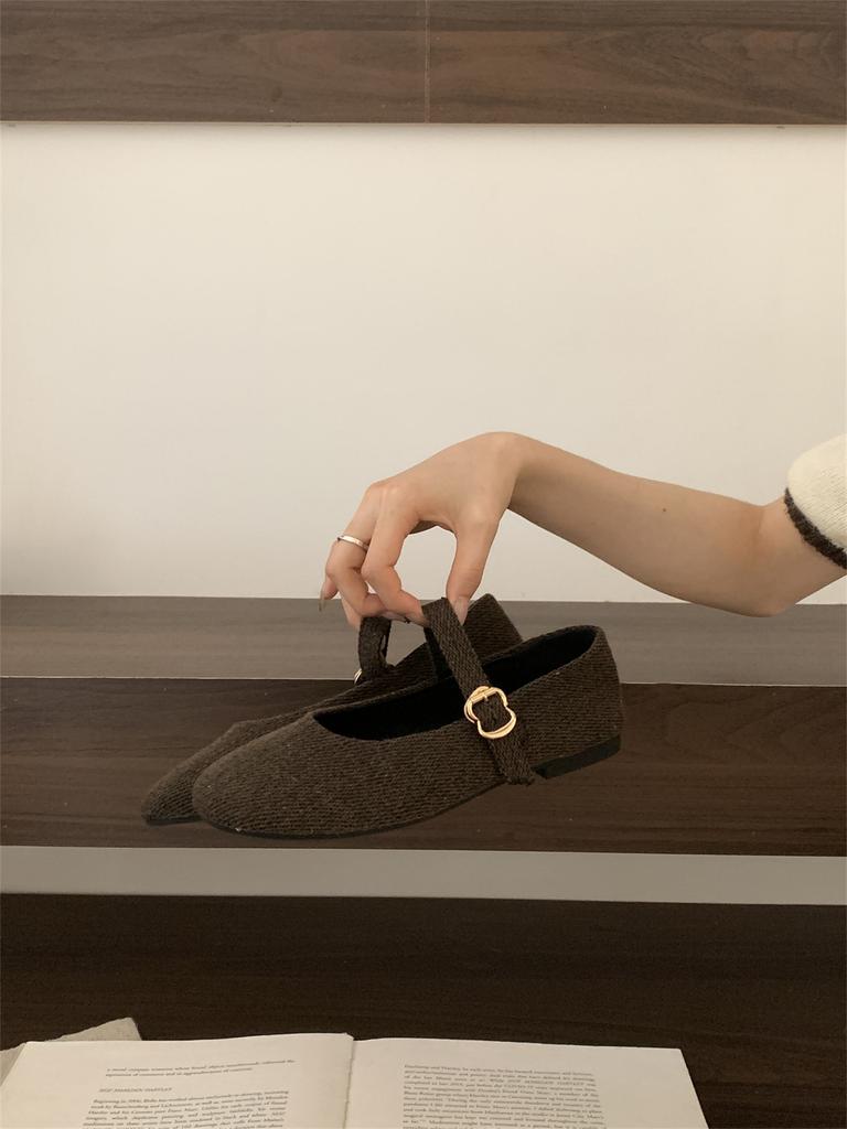 JB JIABAO Jiabao 2025 New One-word French Retro Leopard Print Light Mouth Flat-soled Single Shoes with French Style